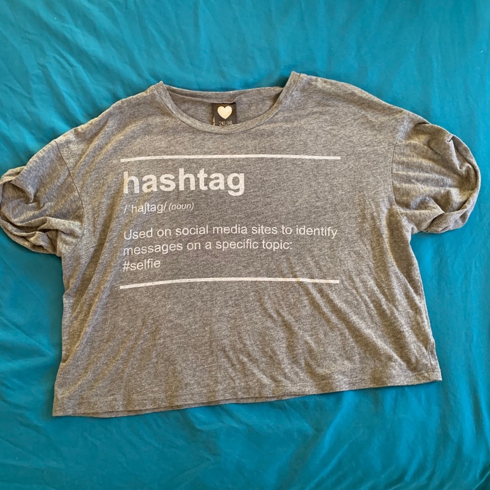 Hashtag Graphic Crop Top